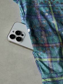 NEON BLANC Men's Plaid Hooded Sweatshirt, Halloween, For Fall Winter,Stretchy, Long Sleeve Top - Blue - View 6
