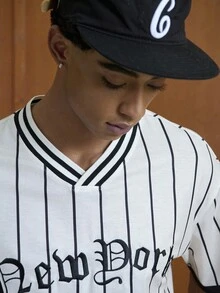 TOKVUE 男士 T 恤棒球衫 23 球衣衬衫男士棒球服棒球球衣细条纹棒球衫 - 彩色 - 查看 7