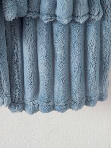 小男孩简约纯色浅蓝色毛绒长袍，带大象刺绣，长袖，连帽，系腰家居服 - 淺藍色 - 查看 5