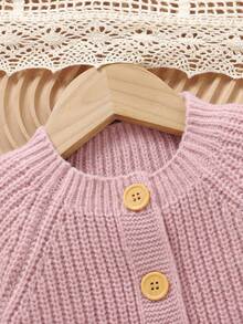 SHEIN 3er Set! Baby Romper + Neugeborenen Schuhe + süßer Hut, minimalistischer Lässig Stil, mühelos chic Baby Outfit, praktisch und wirtschaftlich - Pink - Übersicht 5