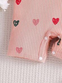 SHEIN 女婴舒适印花连体衣，夏季 - 粉色 - 查看 6