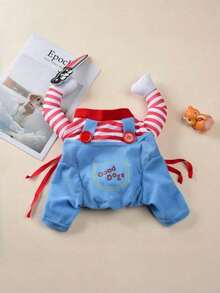 狗狗宠物服装——万圣节、圣诞节和派对趣味角色扮演服装，适合中小型犬 - 紅色 - 查看 10