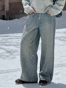 DAZY 青少年女孩休闲牛仔裤 - 藍色 - 查看 1