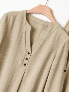 Rusticease Women's Casual Notch Neck Top And Elastic Waist Pants Set  Setup Autumn Winter Women  Winter Clothes For Women New Year Women's Clothes New Year Look - Khaki - View 6