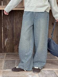 DAZY 青少年女孩休闲牛仔裤 - 藍色 - 查看 5