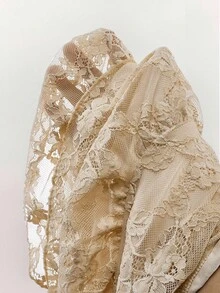 Amplova 女式杏色蕾丝迷你连衣裙，性感波西米亚风，Y2K 风格，适合居家、外出、秋冬派对 - 杏色 - 查看 10