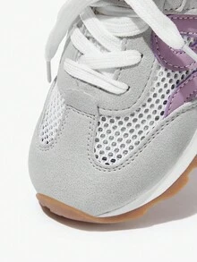 SHEIN 1 Pair Children's Lightweight Breathable Mesh Patchwork Soft-Sole Non-Slip Casual Sneakers For Back To School, Spring/Summer