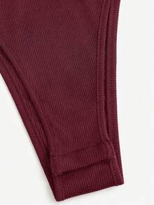 Sweetra 1 Set Off-Shoulder Long Sleeve Jumpsuit & PU Leather Casual Pants - Multicolor - View 5