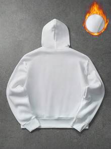 PAVTROS 男士街头时尚休闲连帽卫衣；针织套头连帽衫；抓绒面料，别致链条刺绣，简约设计，神秘眼睛图案，日常休闲，时尚派对，运动健身，旅行探险，返校季，时尚单品，节日礼物，男友礼物，男女皆宜，秋冬款 - 白色 - 查看 2