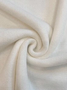 SHEIN Unity Women's Solid Color Off-Shoulder Casual Tie-Up Long Sleeve Sweater Dress, Autumn/Winter - Apricot - View 7