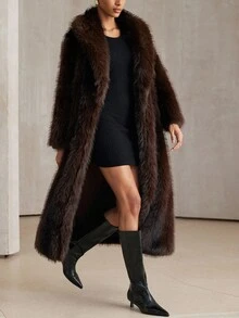 Aveloria Modichic Último cárdigan largo con cinturón y decoración de hebilla de metal, de ajuste holgado, con cuello de peluche sintético en estilo tie-dye ondulado