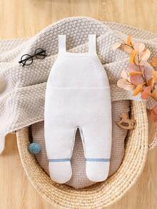 SHEIN Newborn Baby Knitted Footed Jumpsuit,White,Autumn,Cute Jacquard Cartoon Rocking Horse Design Handmade Ball Infant Clothes For Fall - White - View 3