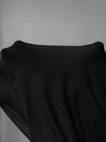SHEIN EZwear 3 chiếc áo phông dài tay cổ tròn màu đen cỡ lớn cho nữ - màu đen - Xem 6