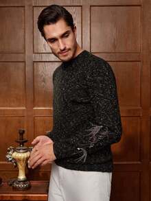 Manfinity Homme Fashionable Blogger Design Couple Floral Mesh Pullover Sweater, Autumn/Winter Men Knit Sweater Knitwear Men Jumpers Cashmere Men S Clothing Men S Knit Floral Snowflake Red Couple Sweater, Christmas Party, Christmas Couple Sweater It Is Great For Couples And Makes An Excellent Gift Idea For Boyfriends Or Husbands Party Sweater