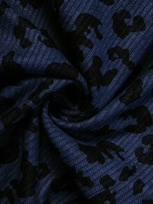 SHEIN 孕妇豹纹口袋休闲连体裤 - 藍色 - 查看 6