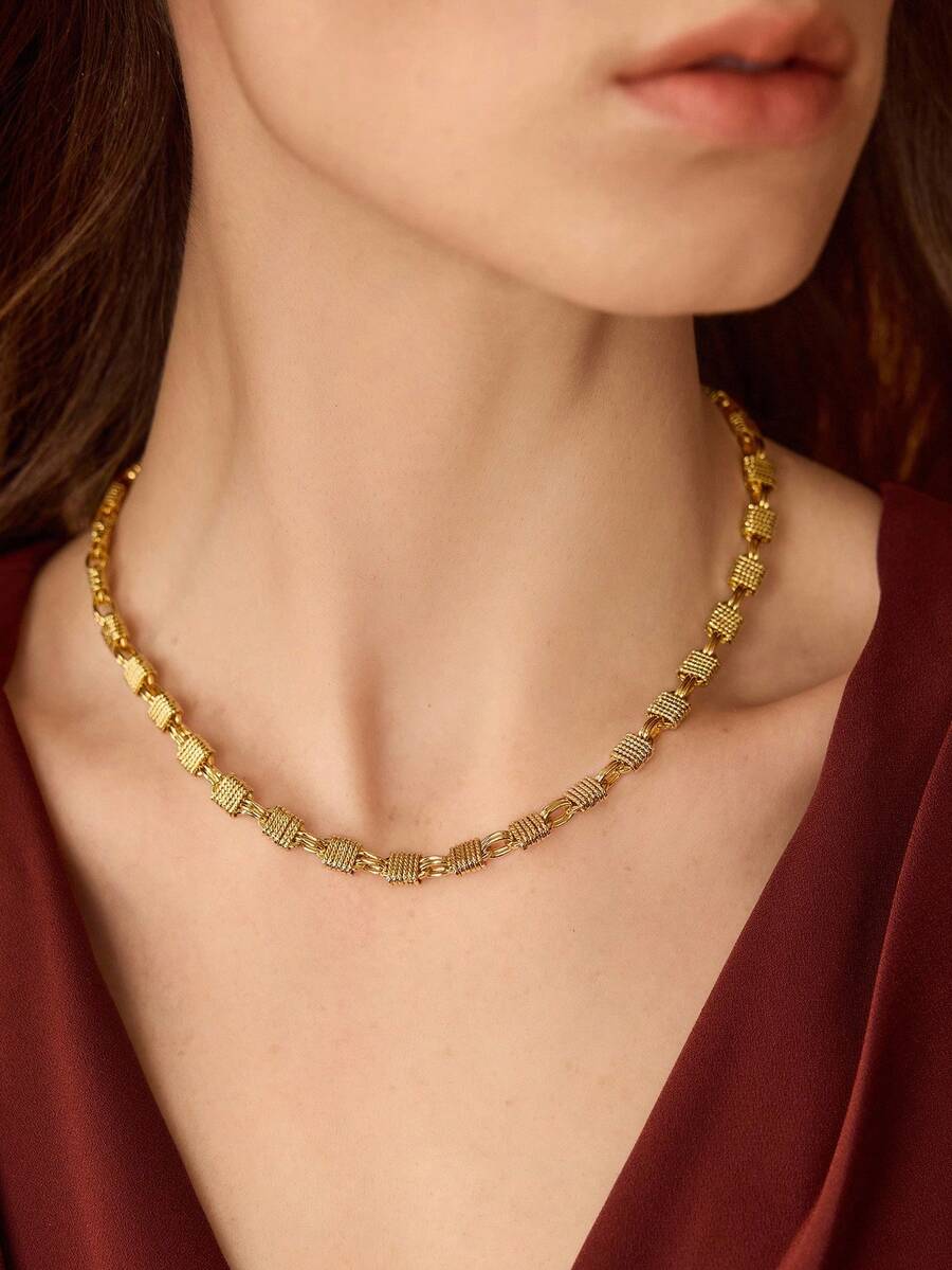 MOTF PREMIUM 18K镀金手工链条手链 - 金黃色 - 查看 1