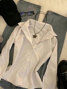 Rina Fox Fitted Waist White Blouse - White - View 4