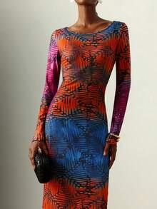 Vesra 优雅长袖A字连衣裙，经典新款初秋时尚