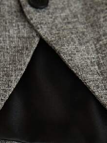 Aveloria Rosie 欧美优雅通勤垫肩方领前开衩下摆修身女士夹克和A字长裙两件套 - 灰色 - 查看 7