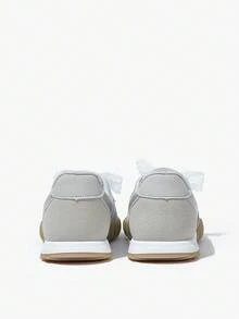 SHEIN 1 双女童舒适透气芭蕾平底鞋，复古一脚蹬休闲鞋，适合春夏秋季返校季 - 銀色 - 查看 10