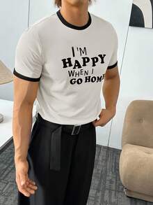 ESTAVOR Tricou casual tricotat cu imprimeu, guler rotund, potrivit pentru vară - alb - Vizualizare 2