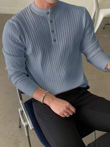 DAZY 男士半扣罗纹针织秋季毛衣