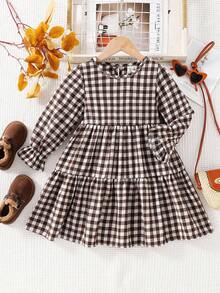 Emery Rose Kids Emery Rose Kids Young Girl Knitted Plaid Red Color Bishop Sleeve Fitted Christmas Dress,Suitable For Christmas And Everyday Wear - Red - View 4