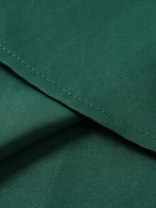 Manfinity Mode Áo sơ mi nam tay dài, cài nút, thiết kế túi cỡ lớn, mùa thu - Màu xanh lá cây đậm - Xem 4