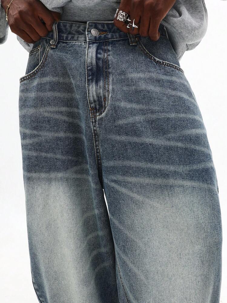 Wide Leg Baggy Denim Jeans With Relaxed Fit
