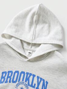 JNSQ Tween Jungen Outfit Set mit 2 Teilen: Locker sitzender Farbblock Buchstaben-Muster Kapuzenpullover Top und Relaxed Fit Jogginghose Unterteil, geeignet für Herbst, Winter, Alltag, Outdoor-Aktivitäten, Urlaub, Streetwear, Party und Lässig