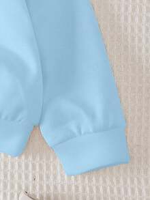 THE POWERPUFF GIRLS X SHEIN 女婴泡泡图案圆领长袖运动衫 - 白色 - 查看 6