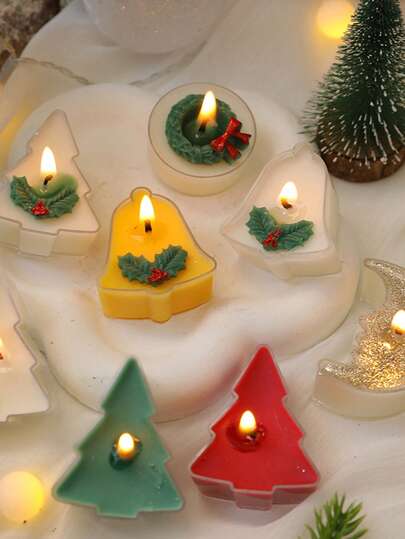 Joivida 1 Pc Christmas Tea Lights & Christmas Tree Bell Candles, Christmas Trees, Bells, Wreaths, Moon Shape, Hotels, Restaurants, Bedrooms, Christmas Gifts, Home Decorations