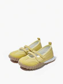 JNSQ 1 Pair Back To School Versatile, Lightweight, Non-Slip, Retro Style Casual Flat Ballet Flats, Children Sports Shoes - Light Yellow - View 5