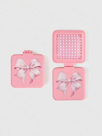 Kawaii 1 pezzo Specchio pieghevole con fiocco