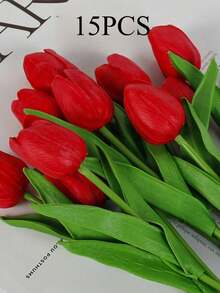 3/10/30 件，人造郁金香仿真花装饰家居饰品，客厅和卧室装饰的人造花，充满活力和真实感，逼真的人造郁金香花束 - 适合优雅的家居和办公室装饰，特殊场合和礼物的理想选择，非常适合婚礼和家居装饰派对、花园装饰、客厅、卧室、餐桌、办公室、DIY 布置、夏季装饰、室内外装饰 - 粉色 - 查看 22