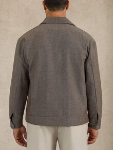 Manfinity Homme Men's Casual Button-Front Drop Shoulder Overcoat For Autumn Fieldstone Shirt Men Overshirt Men Shacket - Mocha Brown - View 2