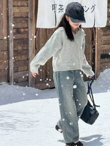 DAZY 青少年女孩休闲牛仔裤 - 藍色 - 查看 2