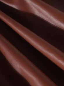 女童T恤套装，针织高领上衣饰有蝴蝶结，搭配PU迷你裙，时尚秋冬外套。 - 杏色 - 查看 6