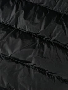 Manfinity Homme 男士休闲连帽多功能舒适长袖羽绒服，街头风，秋冬保暖外套 - 黑色 - 查看 4