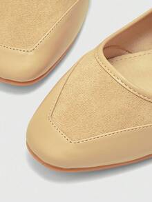 CUCCOO BIZCHIC Scarpe piatte con punta quadrata nere, eleganti, casual, confortevoli, slip-on, adatte per lavoro, pendolarismo, appuntamenti e occasioni formali - Albicocca - Visualizzare 6