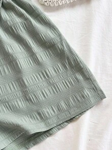 Soleia Bộ đồ nữ mới gồm áo dệt kim màu xanh lá cây có thể điều chỉnh và quần short viền bèo nhún, thích hợp cho tiệc trà chiều, dạo phố, kỳ nghỉ, tiệc tùng, lễ hội âm nhạc, lễ Phục sinh, phong cách nghỉ dưỡng, phong cách thường ngày, phong cách Bohemian, phong cách miền Tây, lễ hội âm nhạc, phong cách đồng quê, bữa ăn sáng muộn, bãi biển, trang phục sân bay, dáng rộng, mùa tốt nghiệp, bộ đồ 2 mảnh dành cho nữ, trang phục cưới. - màu xanh lá - Xem 5