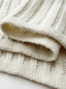 Elenzga Plus Size Women Solid Color Off Shoulder Tie-Waist Sweater Dress