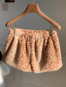 Comfortcana 女式动物印花松紧腰宽松时尚毛绒短裤 - 彩色 - 查看 2