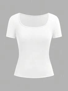SHEIN EZwear 3 件女士短袖短款休闲修身 T 恤，适合夏季 - 彩色 - 查看 3
