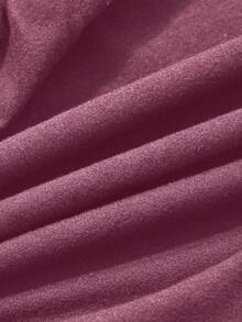 DAZY Áo thun nữ tay dài ôm sát thiết kế bất đối xứng - Bụi hồng - Xem 5