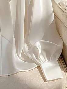 Franclia Women's Elegant Solid Color Tie Collar Elegant Long Sleeve Bow Blouse