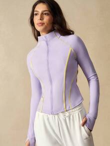 VARSIVA 女式插肩袖拉链修身运动夹克 - 彩色 - 查看 8