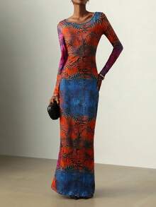 Vesra 优雅长袖A字连衣裙，经典新款初秋时尚