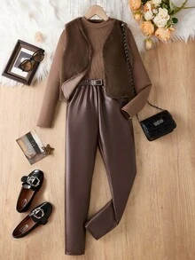 Vår/höst Ny ankomst Minimalistisk koreansk stil Mångsidig Casual Flickjacka Set - Multifärgad - Visa 1