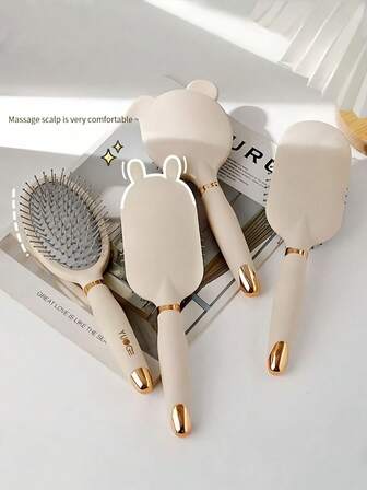 女士长发气囊按摩头皮梳，便携式按摩器发刷，适合女孩卷发，发夹，发饰，返校用品情人节，情人节婚礼，生日